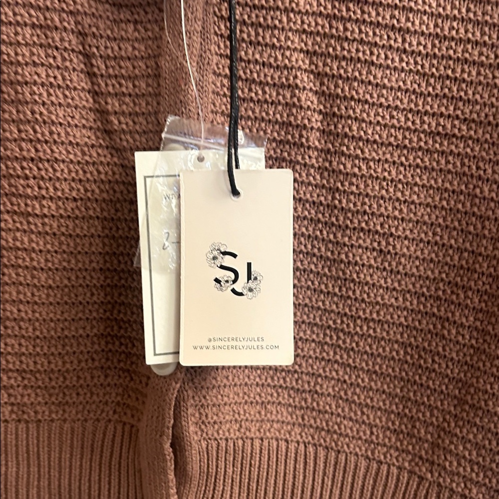 Sincerely Jules Brown Knit Button-Up Crop Top - Picture 3 of 3